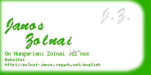 janos zolnai business card